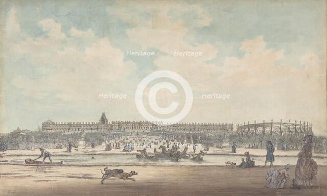 The Château de Versailles Seen from the Gardens, 1779. Creator: Louis Nicolas de Lespinasse.