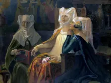 The Chatelaine has a reading c1900-1950. Artist: Elisabeth Sonrel
