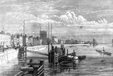 The Chelsea Embankment, from Battersea Bridge, 1874. Creator: Unknown