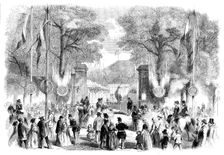 The Cherbourg Fetes - Tents at the Railway Station, Cherbourg, 1858. Creator: Unknown