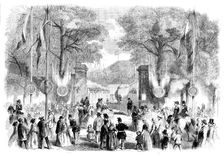 The Cherbourg Fetes - Tents at the Railway Station, Cherbourg, 1858. Creator: Unknown