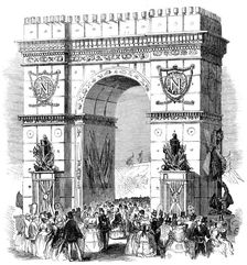 The Cherbourg Fetes - Triumphal Arch at Cherbourg, 1858. Creator: Unknown