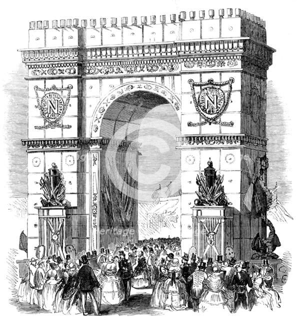 The Cherbourg Fetes - Triumphal Arch at Cherbourg, 1858. Creator: Unknown.