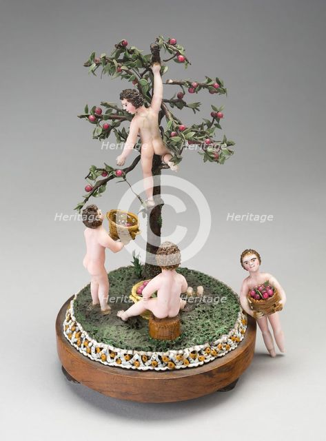 The Cherry Pickers, France, 19th century. Creator: Verres de Nevers.