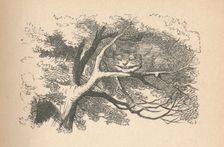 The Cheshire Cat begins to fade away, it's his smile the last to go 1889. Artist: John Tenniel