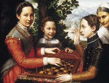 The Chess Game (Portrait of the artist's sisters playing chess), 1555