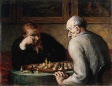 The chess players, 1863-1867. Creator: Daumier, Honoré (1808-1879)