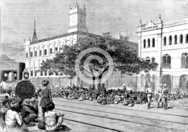 ''The Chin-Lushai Expedition--The Meean Mir Coolie Corps at Calcutta Waiting to be Shipped', 1890. Creator: Unknown.