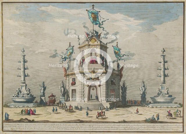 The Chinèa (Festa della Chinea) in Rome, 1753-1759. Creator: Vasi, Giuseppe (1710-1782).
