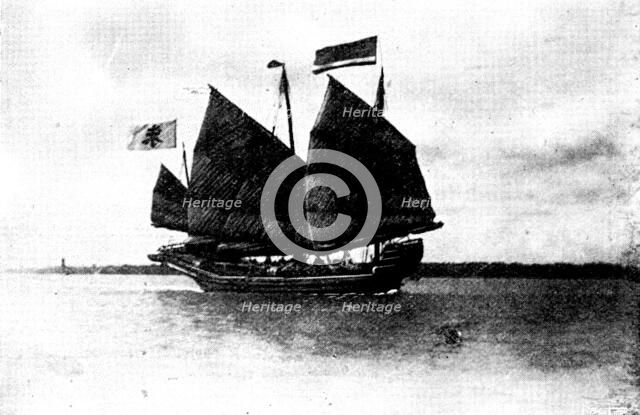 The Chinese Crisis: a Chinese gun-boat, 1898. Creator: Valentine & Sons.