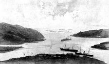 The Chinese Crisis: entrance to Port Arthur, occupied by the Russian Squadron, 1898. Creator: Unknown
