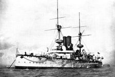 The Chinese Crisis: H.M.S. Centurion, British flag-ship on the China Station, 1898. Creator: Symonds