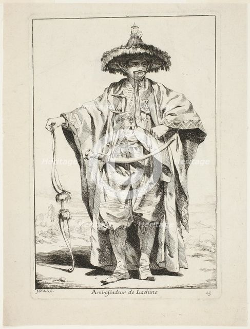 The Chinese Ambassador, plate fifteen from Caravanne du Sultane à la Mecque, c. 1748. Creator: Joseph-Marie Vien the Elder.