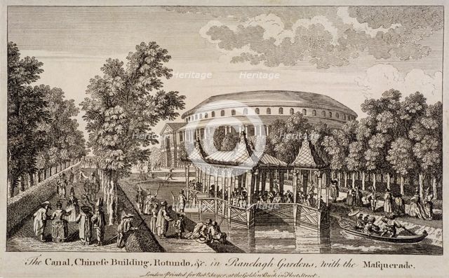 The Chinese Building and Rotunda in Ranelagh Gardens, Chelsea, London, c1750. Artist: Anon
