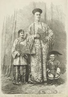 The Chinese Giant, Chang, with his Wife and Attendant Dwarf, 1865. Creator: Unknown