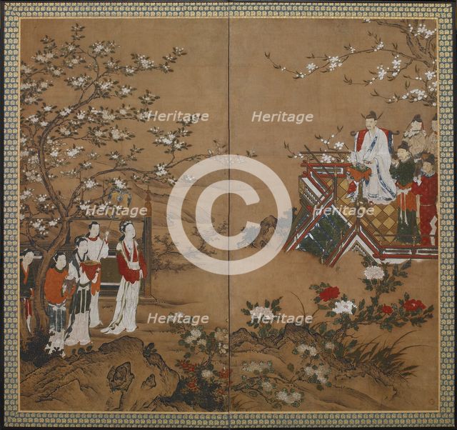 The Chinese emperor Ming Huang and Yang Kuei-fei, Edo period, early 17th century. Creator: Kano school.