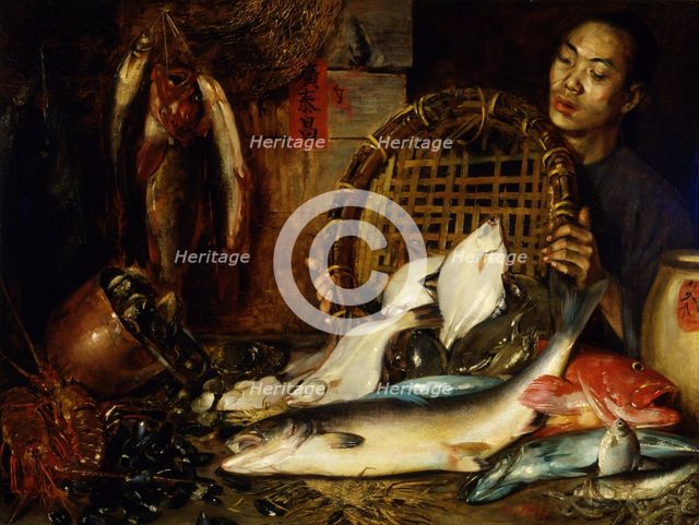 The Chinese Fishmonger, 1881. Creator: Theodore Wores.