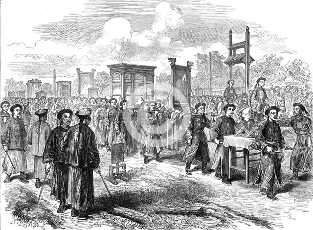 The Chinese Imperial Marriage at Pekin: procession of the bride's trousseau, 1872. Creator: Unknown.
