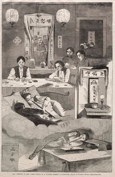 The Chinese in New York - Scene in a Baxter Street Club-House, 1874. Creator: Winslow Homer (American, 1836-1910)