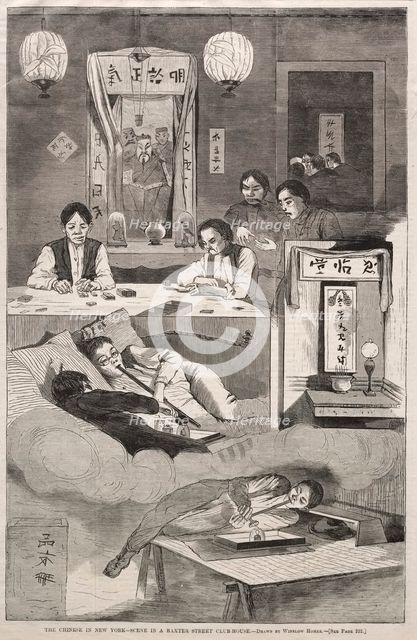 The Chinese in New York - Scene in a Baxter Street Club-House, 1874. Creator: Winslow Homer (American, 1836-1910).
