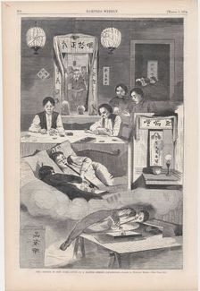 The Chinese in New York - Scene in a Baxter Street Club-House (Harper's Weekly, V..., March 7, 1874. Creator: Unknown