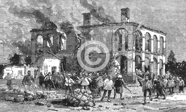 'The Chinese Outrages - The Riots in the Foreign Concessions at Ichang on the Upper Yangtze, 1891 Creator: Unknown.