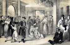 The Chinese people sold for slaves by the Tartars, after their conquest by Zinguis-Khan (1847).Artist: B Clayton