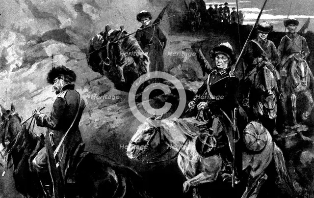 The Chinese Question: Amoor Cossacks on the march through Manchuria to Port Arthur, 1898. Creator: Unknown.
