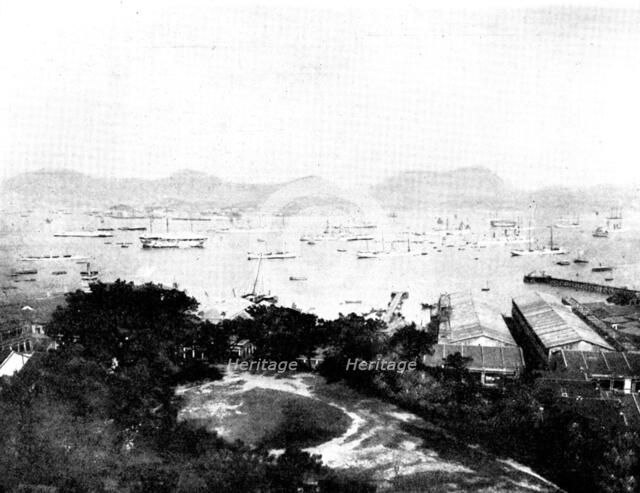 The Chinese Question: British, American, German, and Russian war-vessels at Hong-Kong, 1898. Creator: Unknown.