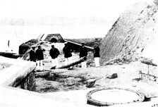 The Chinese Question: British officers viewing a dismounted gun...at Wei-Hai-Wei, 1895, (1898). Creator: James Fuller