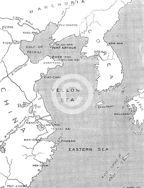 The Chinese Question: map showing positions of chief points of interest, 1898. Creator: Carl Hentschel.