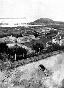 The Chinese Question: the Treaty Port Chefoo - view of the town and harbour, 1898. Creator: Unknown