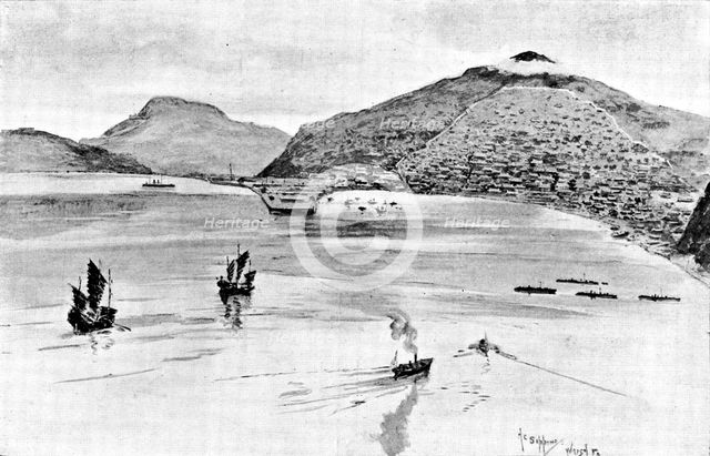 The Chinese Question: view of the harbour at Port Arthur, 1898.  Creator: Unknown.