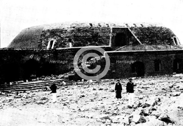 The Chinese Question:...Fort on Itan Island, after Admiral Ting's last stand...in 1895, (1898). Creator: James Fuller.