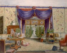 The Chinese Room at Middleton Park, Oxfordshire, 1840. Creator: English School (19th Century)