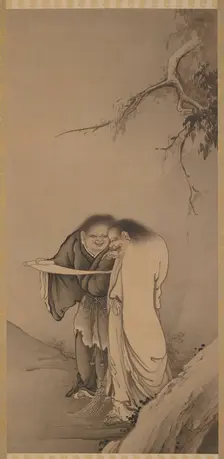 The Chinese Taoist Immortals, Han-shan and Shih-te (Kanzan and Jittoku), Meiji era, 1886. Creator: Hashimoto Gaho