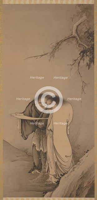 The Chinese Taoist Immortals, Han-shan and Shih-te (Kanzan and Jittoku), Meiji era, 1886. Creator: Hashimoto Gaho.