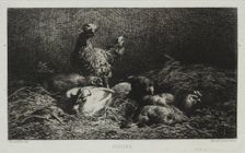 The Chickens. Creator: Charles-Émile Jacque (French, 1813-1894)