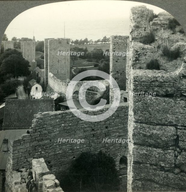 'The chief charm of medieval Visby, the City Walls, Island of Gotland, Sweden', c1930s. Creator: Unknown.