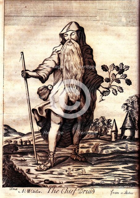 The Chief Druid (from Mona Antiqua Restaurata), 1723. Artist: Rowlands, Henry (1655-1723)