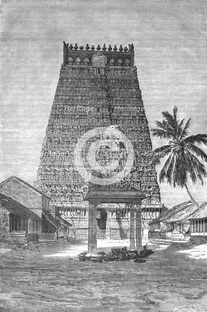'The Chief Gopuram of Combaconum; Notes on the Ancient Temples of India', 1875. Creator: Unknown.