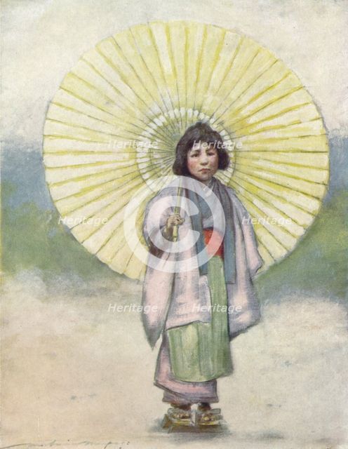 'The Child and the Umbrella', c1887, (1901). Artist: Mortimer L Menpes.