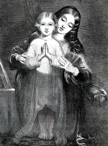 The Child's Prayer - painted by R. Redgrave, A.R.A., 1850. Creator: T. Williams