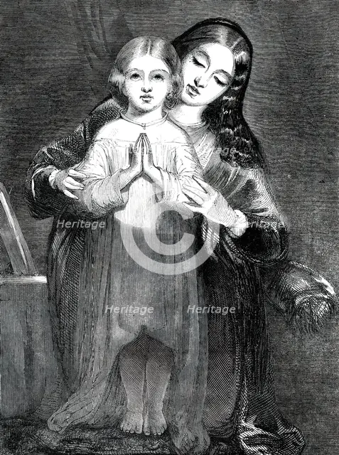 The Child's Prayer - painted by R. Redgrave, A.R.A., 1850. Creator: T. Williams.
