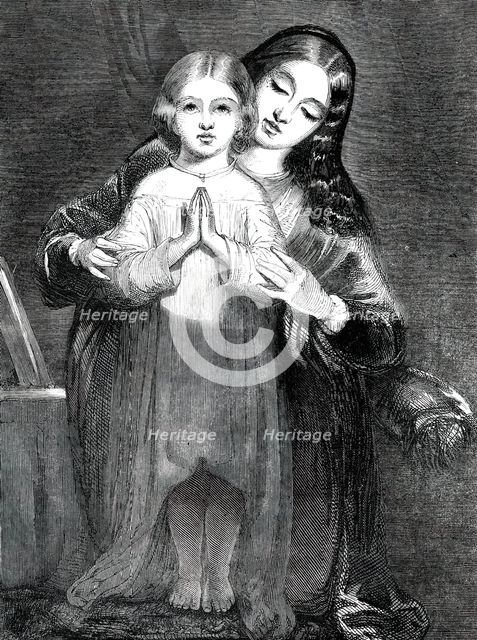 The Child's Prayer - painted by R. Redgrave, A.R.A., 1850. Creator: T. Williams.