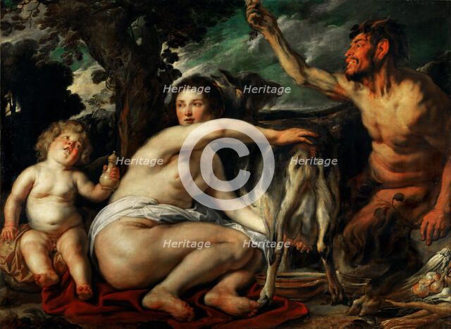The Childhood of Zeus (Infant Zeus Fed by the Goat Amalthea), c. 1640. Creator: Jordaens, Jacob (1593-1678).