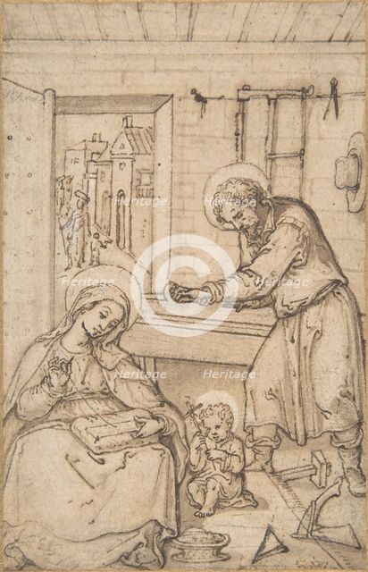 The Childhood of Christ, in the carpenter's shop, 1534-93. Creator: Attributed to Hans Bol.