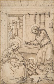 The Childhood of Christ, in the carpenter's shop, 1534-93. Creator: Attributed to Hans Bol