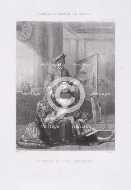 The Childhood of Paolo Veronese, from "L'Artiste", August 10, 1845., August 10, 1845. Creator: Adolphe Pierre Riffaut.