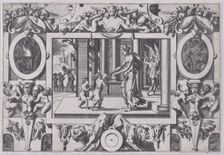 The Children of Medea and Jason Give Creusa the Fatal Present (Par ses deux fils à l'épous..., 1563. Creator: Rene Boyvin